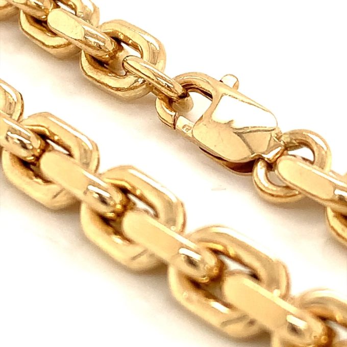 Yellow Gold Chunky Trace Link Bracelet - Image 2