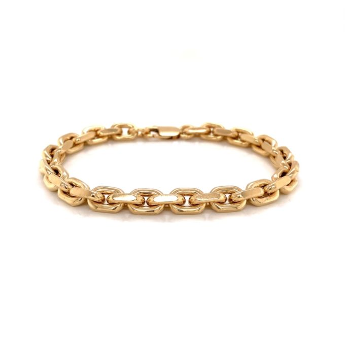 Yellow Gold Chunky Trace Link Bracelet