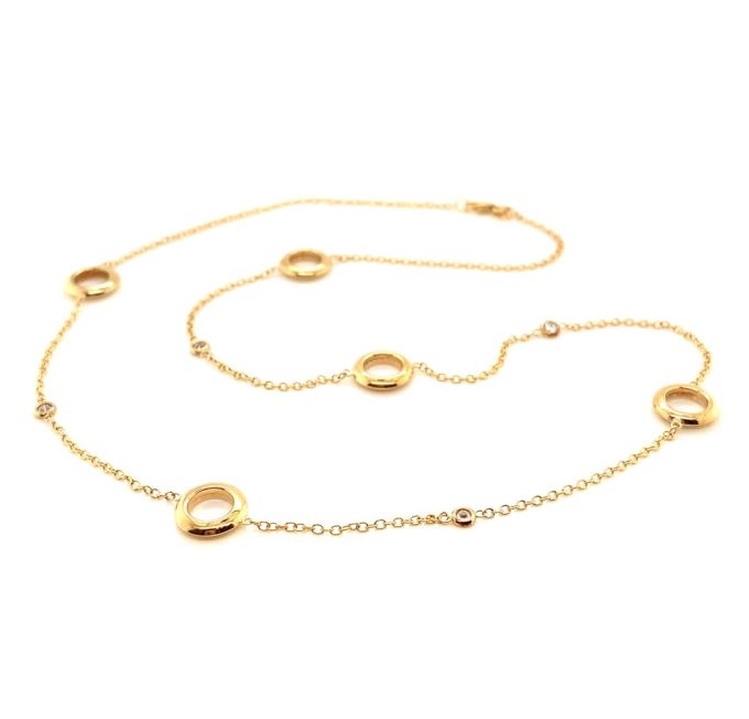 Yellow Gold Diamond Set Necklace - Image 3