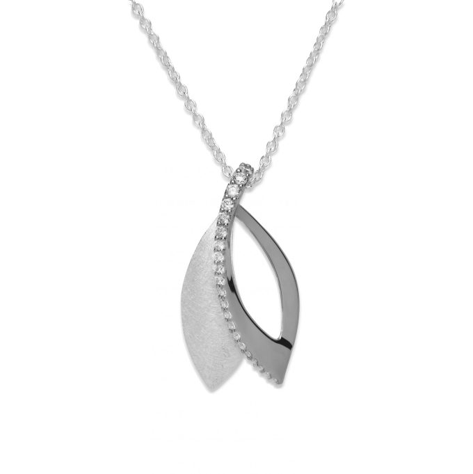 Unique Leaf CZ Necklace
