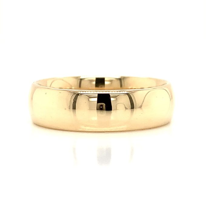 Ladies 9ct Yellow Gold 6mm Band
