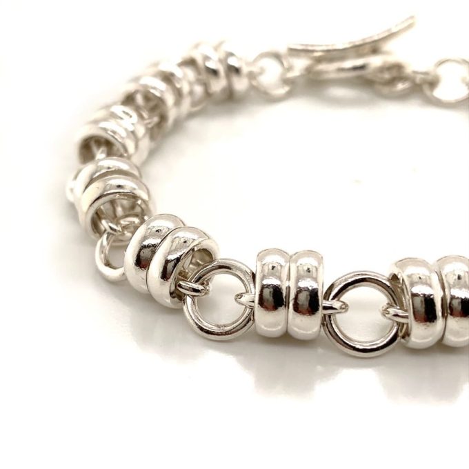 Sterling Silver Chunky Fancy Link Bracelet - Image 2