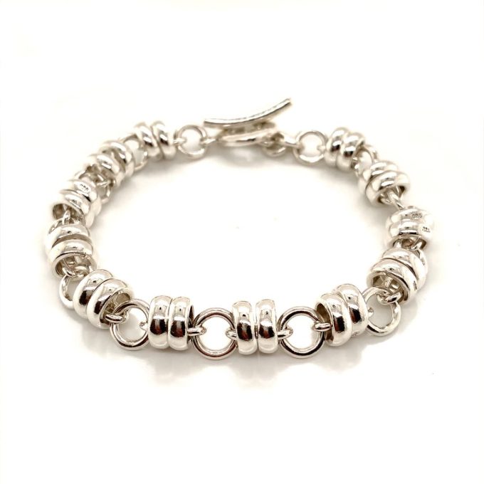 Sterling Silver Chunky Fancy Link Bracelet