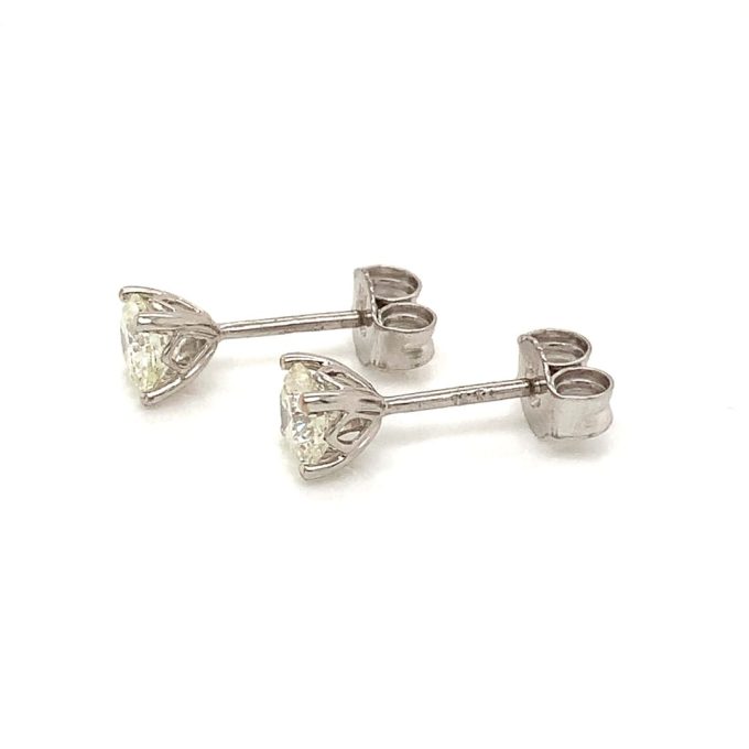 1.00ct Brilliant Cut Diamond Stud Earrings - Image 2