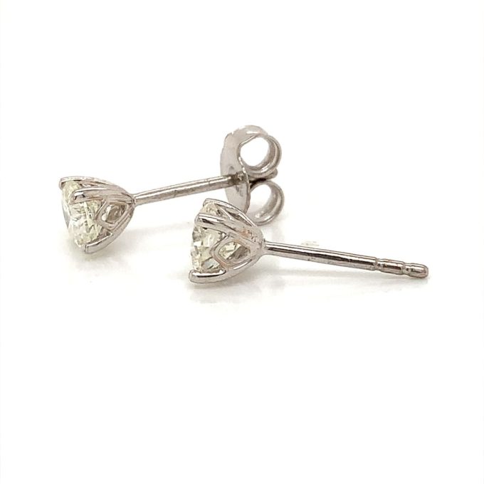 1.00ct Brilliant Cut Diamond Stud Earrings - Image 3