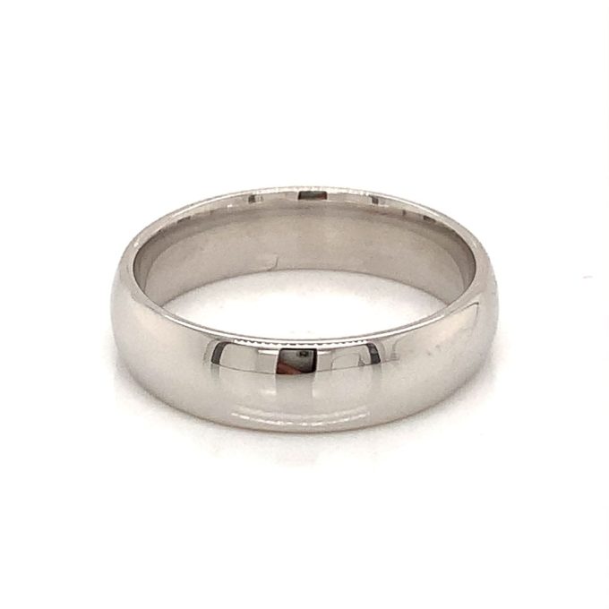 Ladies White Gold 5mm Band - Image 2