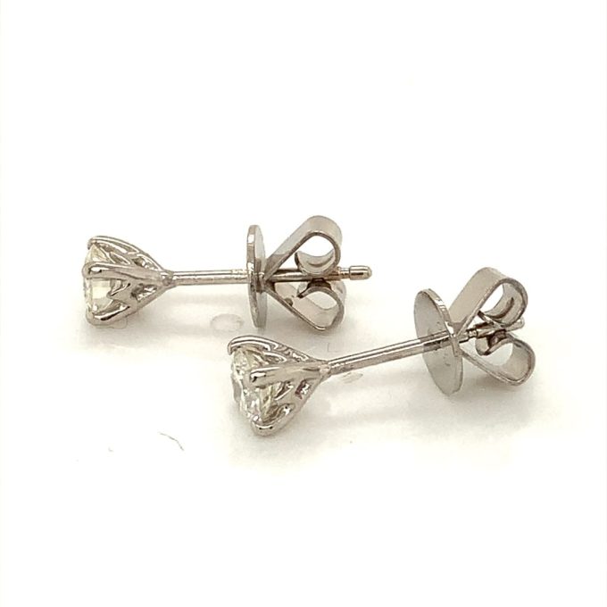 0.60ct Diamond Platinum Stud Earrings - Image 2