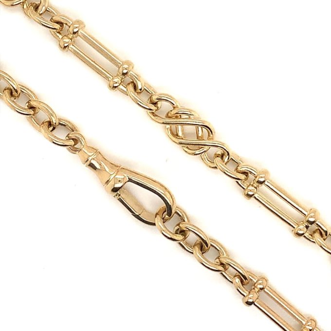 Gold Fancy Watch Chain Necklace - 19 Inch - Image 4