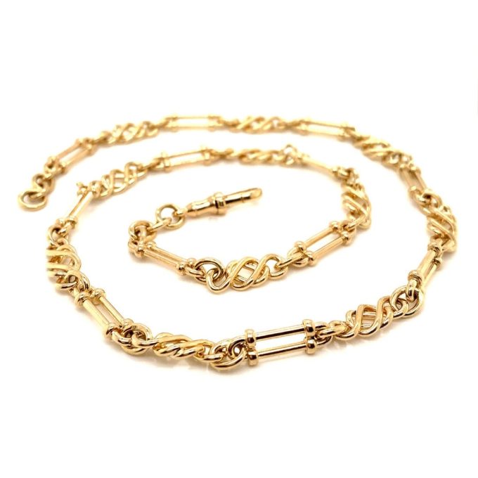 Gold Fancy Watch Chain Necklace - 19 Inch - Image 3