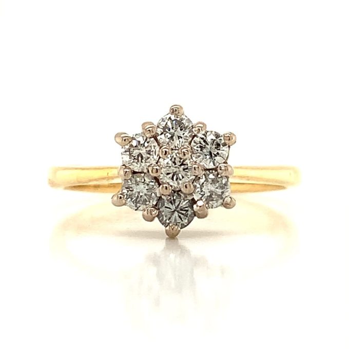 Diamond Daisy Cluster Ring