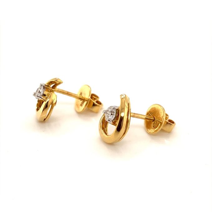 18ct Gold Diamond Set Stud Earrings - Image 2