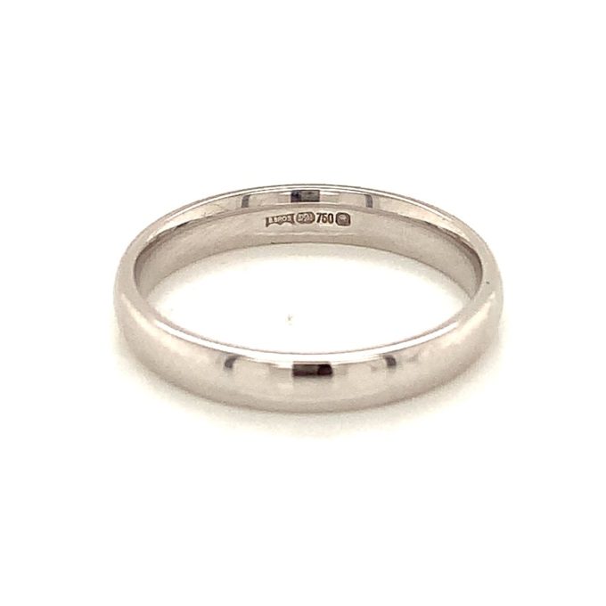 Ladies White Gold 3mm Band - Image 2