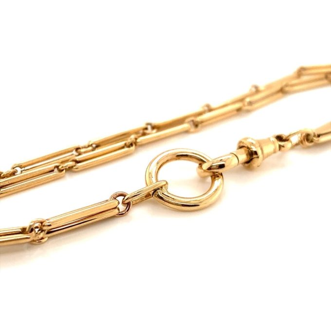 Antique Yellow Gold Double Chain Bracelet - Image 2