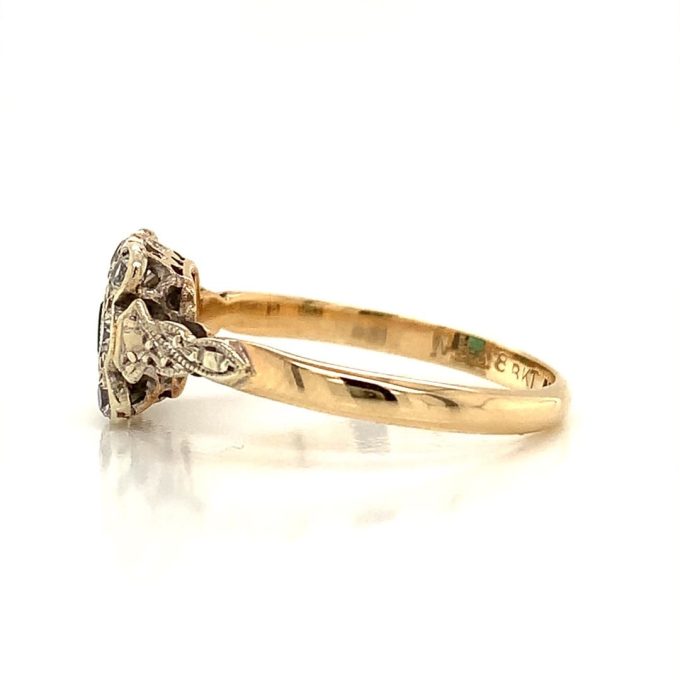 Emerald and Topaz Square Cluster Ring - Image 3