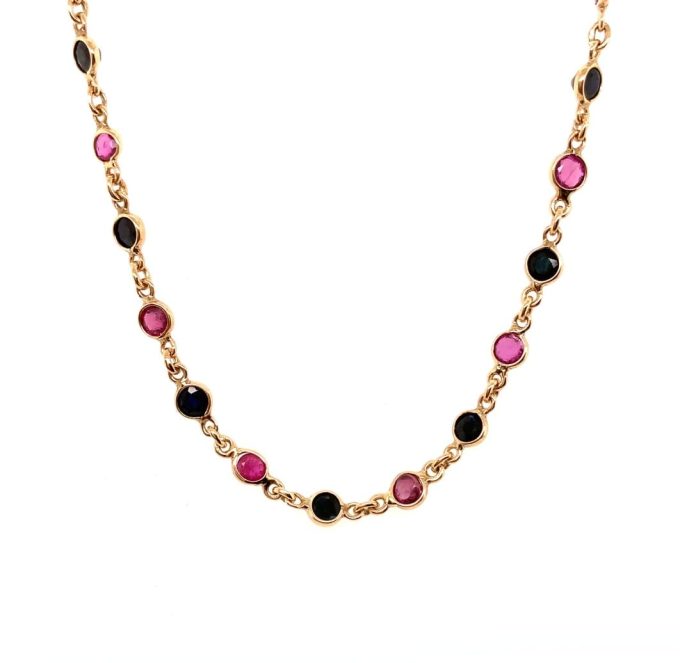 Ruby and Sapphire Set Necklace