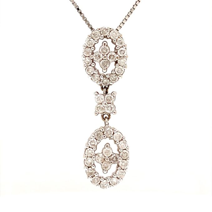 18ct White Gold Diamond Dress Necklace - Image 3