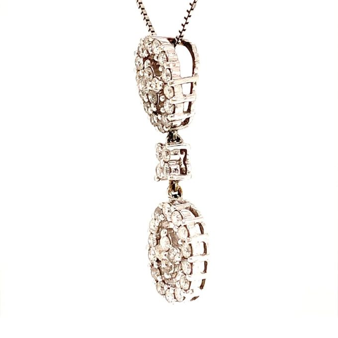 18ct White Gold Diamond Dress Necklace - Image 2
