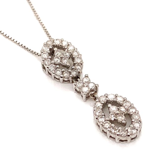 18ct White Gold Diamond Dress Necklace