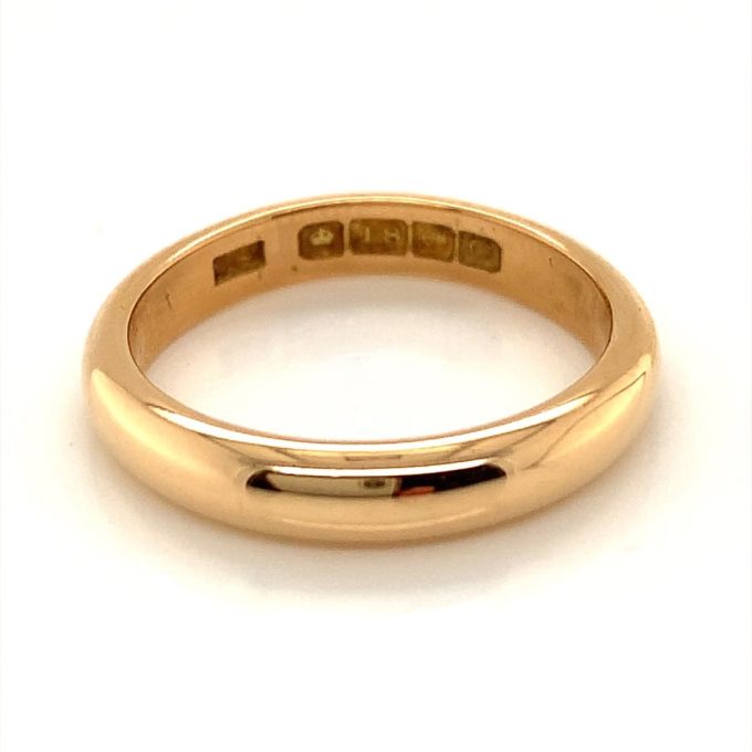 Ladies 18ct Yellow Gold 3mm D-Shape Band - Image 2