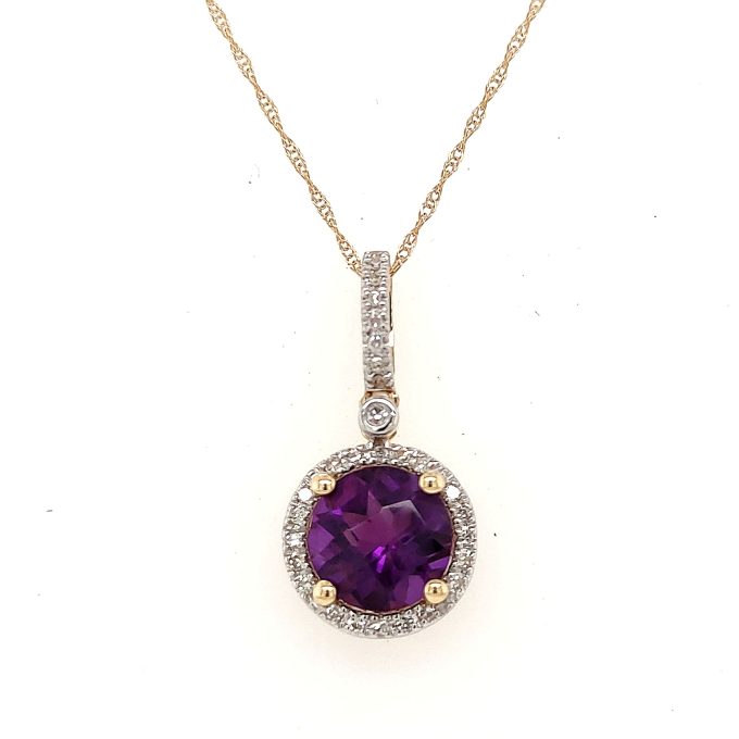 Amethyst & Diamond Necklace