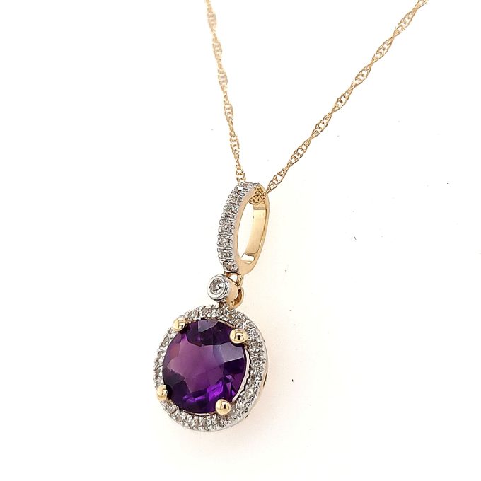 Amethyst & Diamond Necklace - Image 2