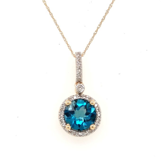 London Blue Topaz & Diamond Necklace
