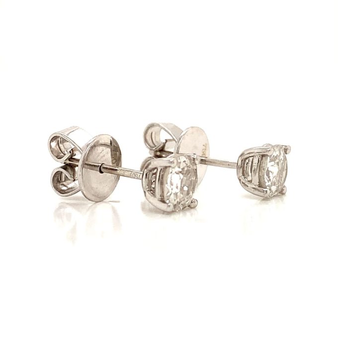 1.00ct Old Cut Diamond Stud Earrings - Image 2
