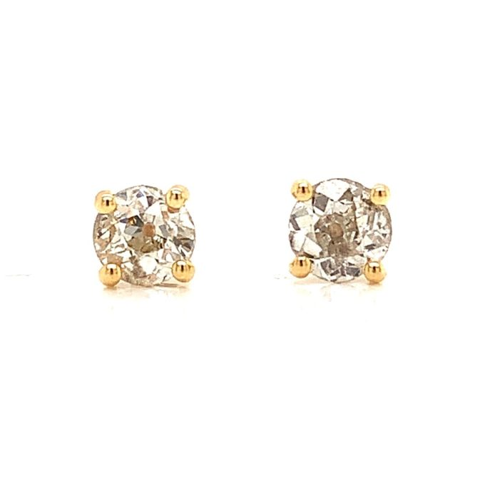 0.60ct Diamond Yellow Gold Stud Earrings