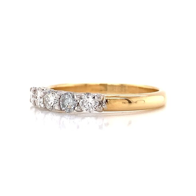 Yellow Gold Five Diamond Eternity Ring - Image 2