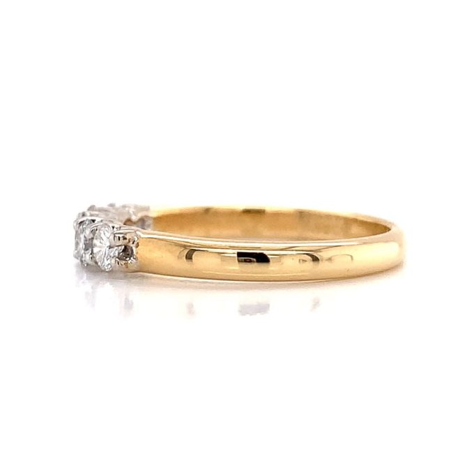 Yellow Gold Five Diamond Eternity Ring - Image 4