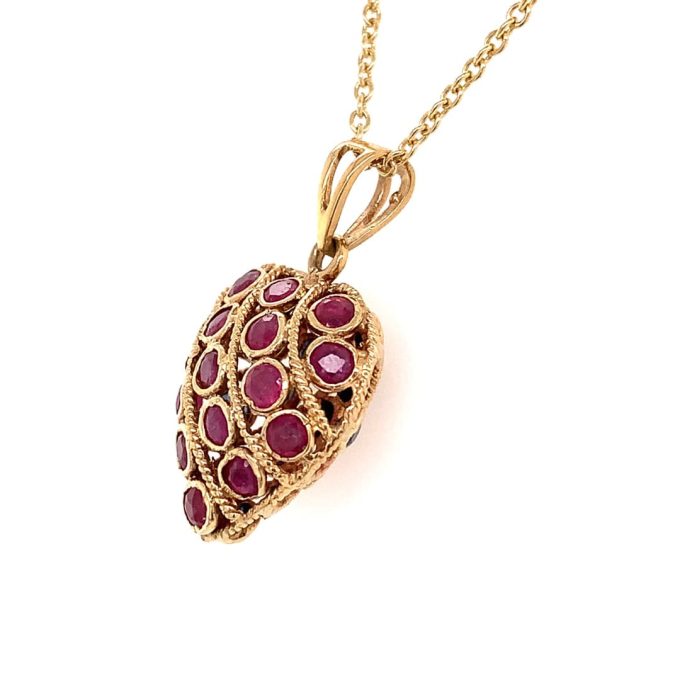 Sapphire & Ruby Heart Necklace - Image 3