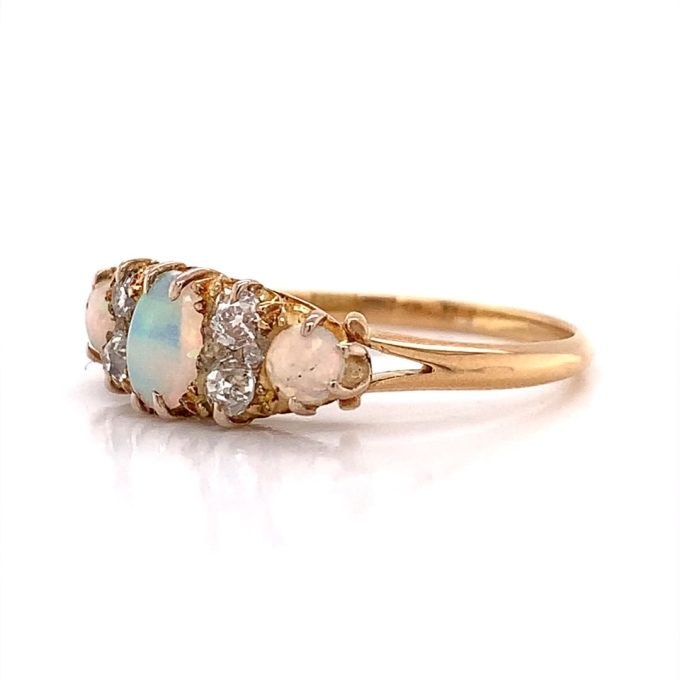 Antique Opal and Diamond Dress Ring - Image 2