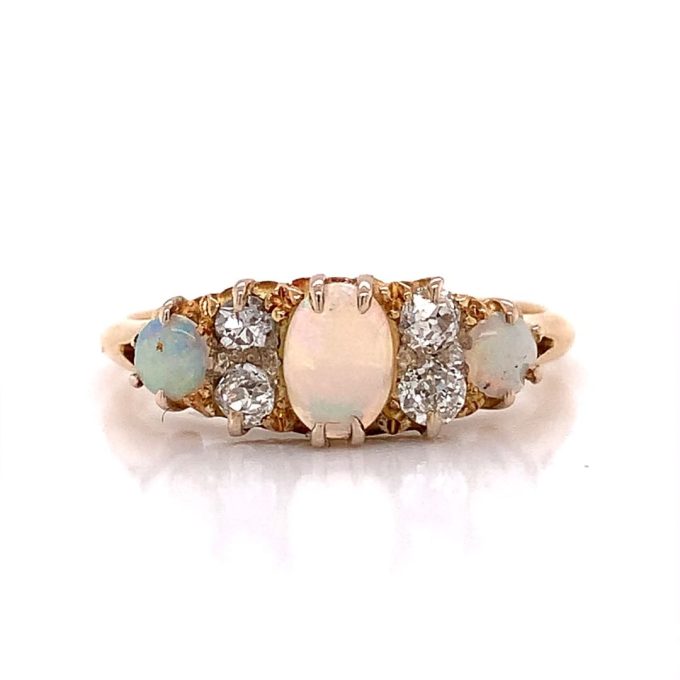 Antique Opal and Diamond Dress Ring