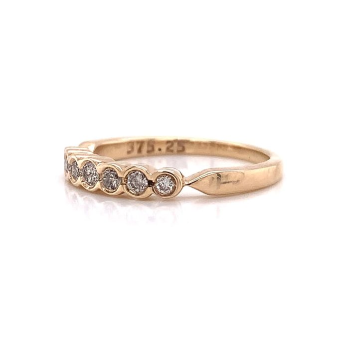 Yellow Gold Seven Diamond Eternity Ring - Image 2