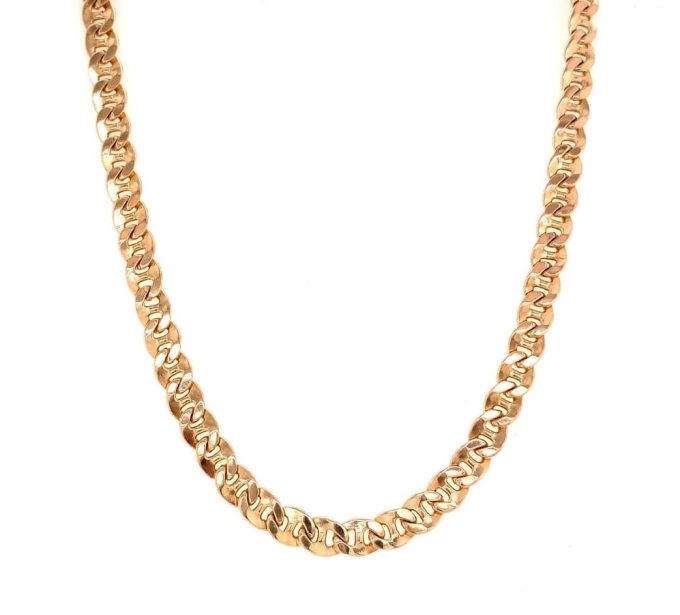 9ct Gold Flat Anchor Link Chain - 28 Inch