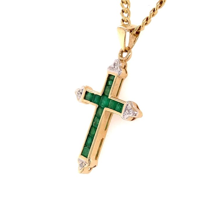 Emerald Cross and Chain - Image 2