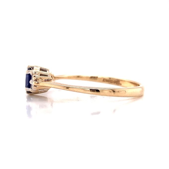 Kimberly Sapphire and Diamond Navette Cluster Ring - Image 3