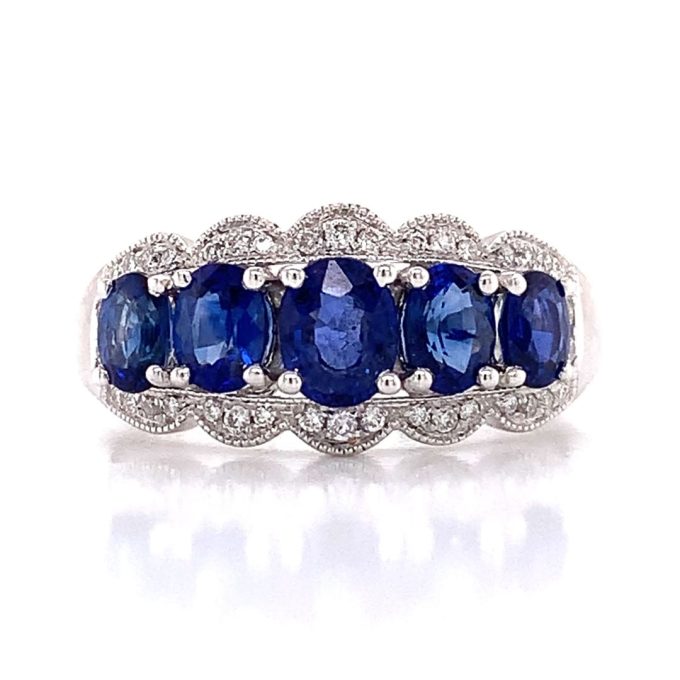 1.60ct Sapphire and Diamond Cluster Ring