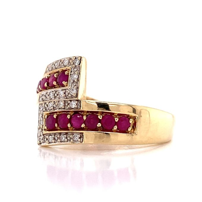 Ruby and Diamond Wrap Design Dress Ring - Image 2