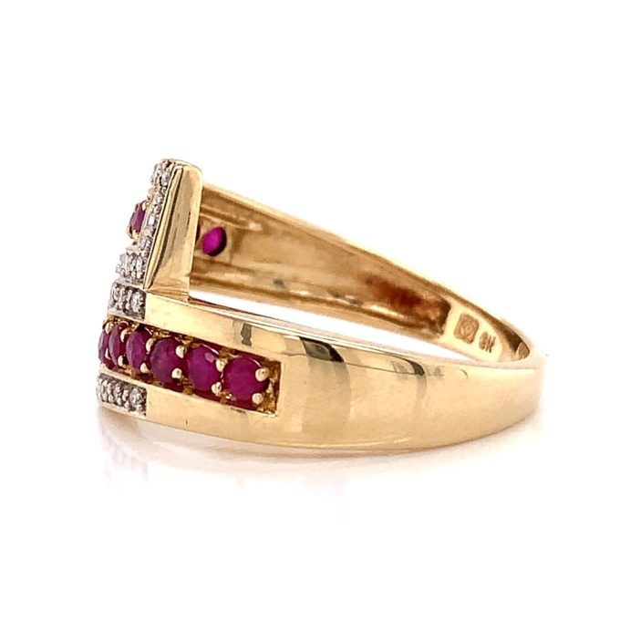Ruby and Diamond Wrap Design Dress Ring - Image 3