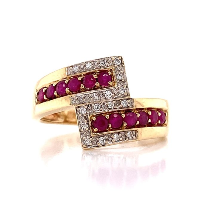 Ruby and Diamond Wrap Design Dress Ring