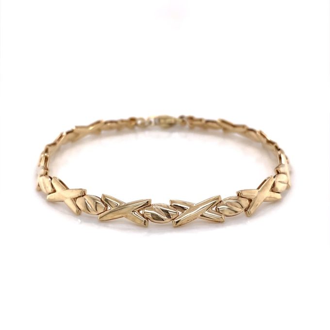 Yellow Gold Kiss Link Bracelet