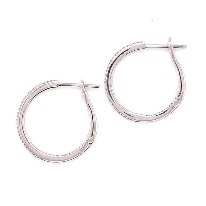 White gold Diamond Hoop Earrings - Image 2