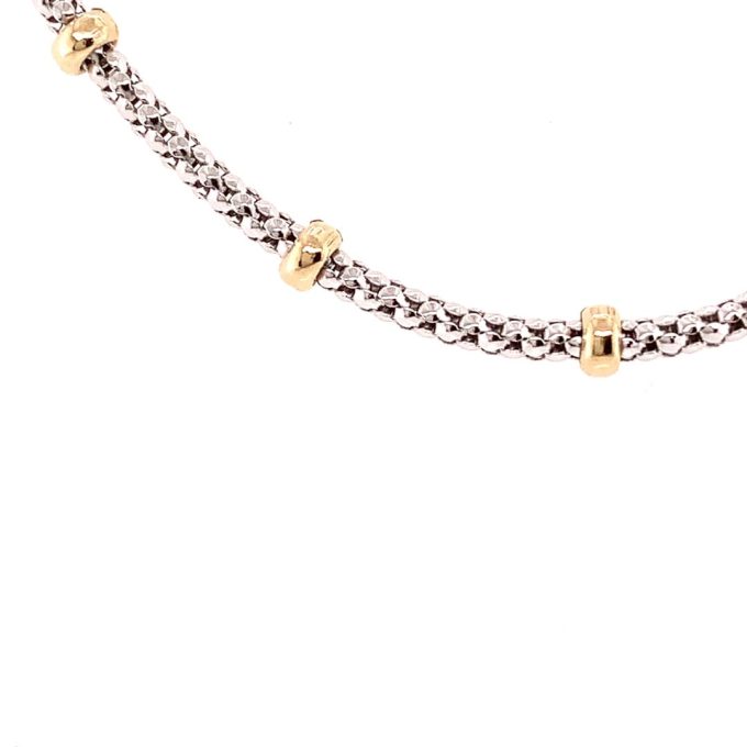 9ct Two Colour Lantern Link Chain - 18 Inch - Image 2