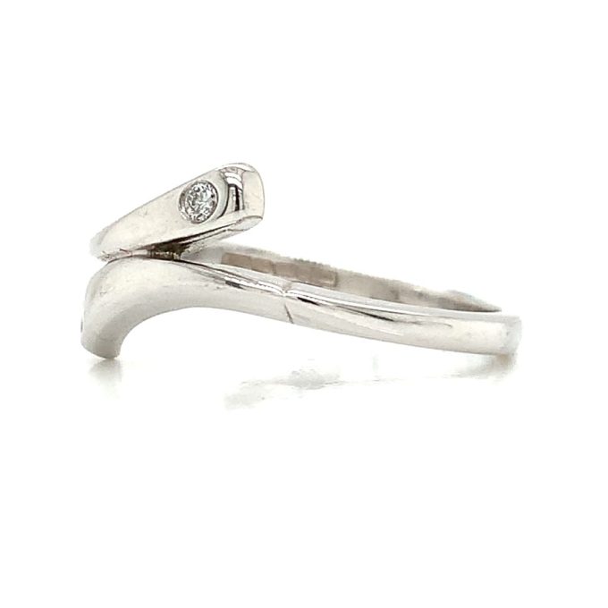 White Gold Diamond Wrap-Over Ring - Image 3