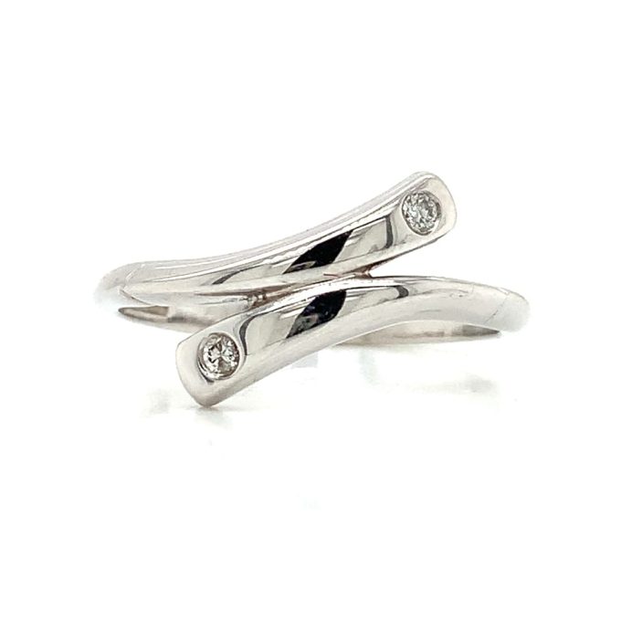 White Gold Diamond Wrap-Over Ring