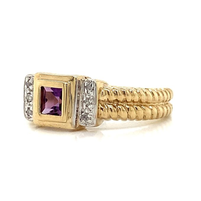 Amethyst and Diamond Dress Ring - Image 2