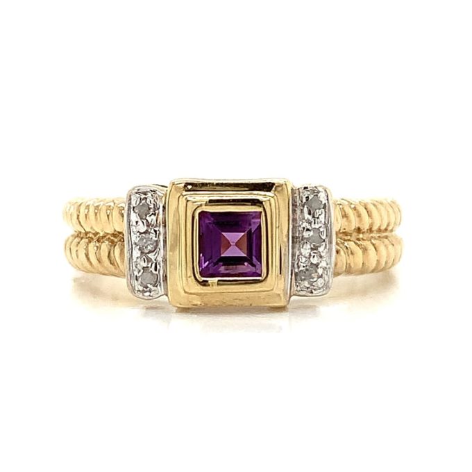 Amethyst and Diamond Dress Ring