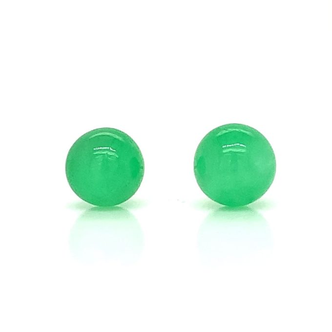 Jade Yellow Gold Stud Earrings