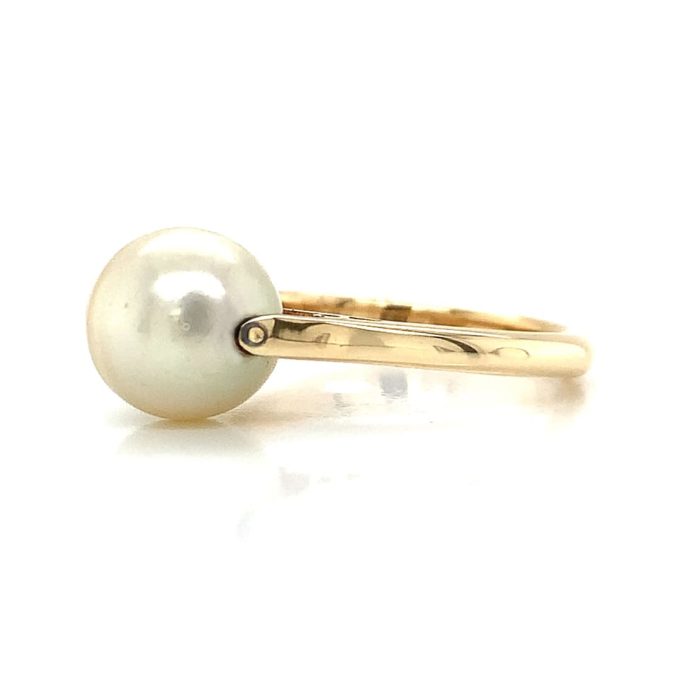 9ct Gold Spinning Pearl Dress Ring - Image 2